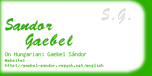 sandor gaebel business card